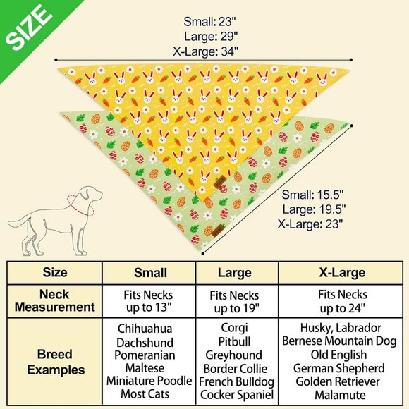 Easter Dog Bandanas 2 Pack - Pet Scarf for Boy and Girl, Spring Pet Acce… - Picture 7 of 7